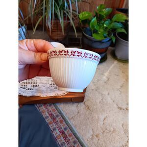 Paula Deen set of 4 small bowls plastic white red